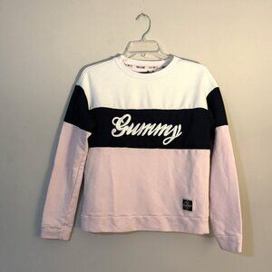 A02 Black Label Toby Black Womens Gummy Colorblock Sweatshirt